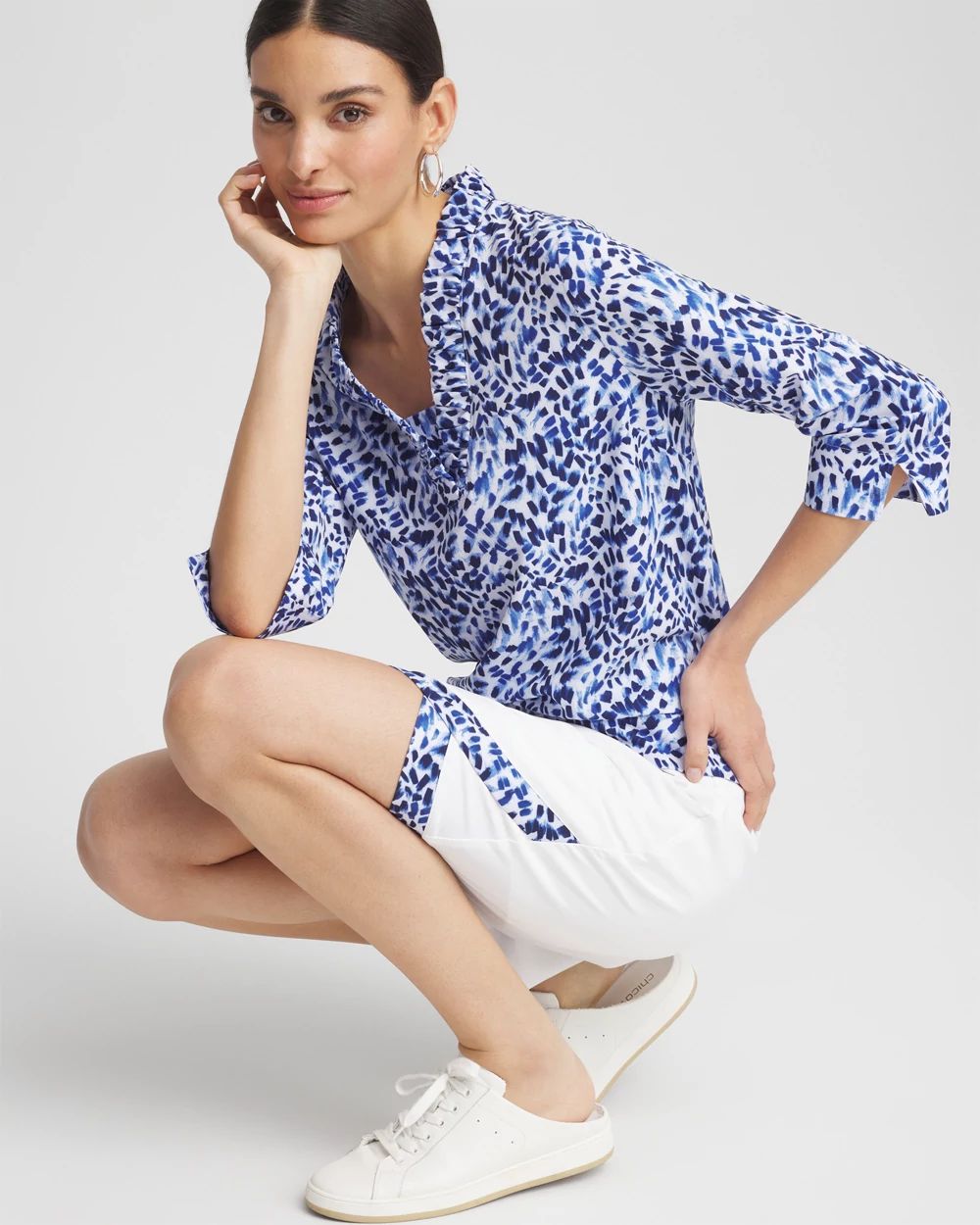 Zenergy® UPF V-Neck Ruffle Top