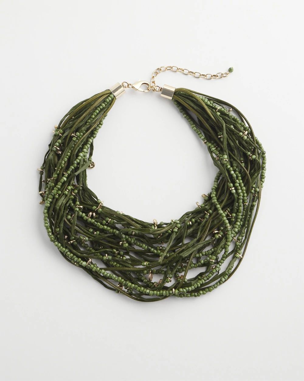 Olive Raffia Necklace