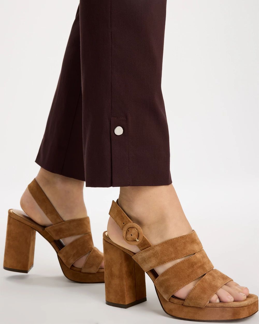 Brigitte™ Slim Button Hem Pants click to view larger image.