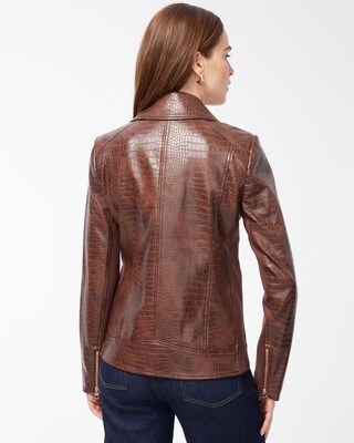 Faux Crocodile Moto Jacket