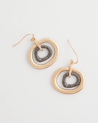 Pave Mixed Metal Earrings click to view larger image.