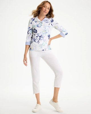 Zenergy® UPF Floral Snap Mockneck click to view larger image.