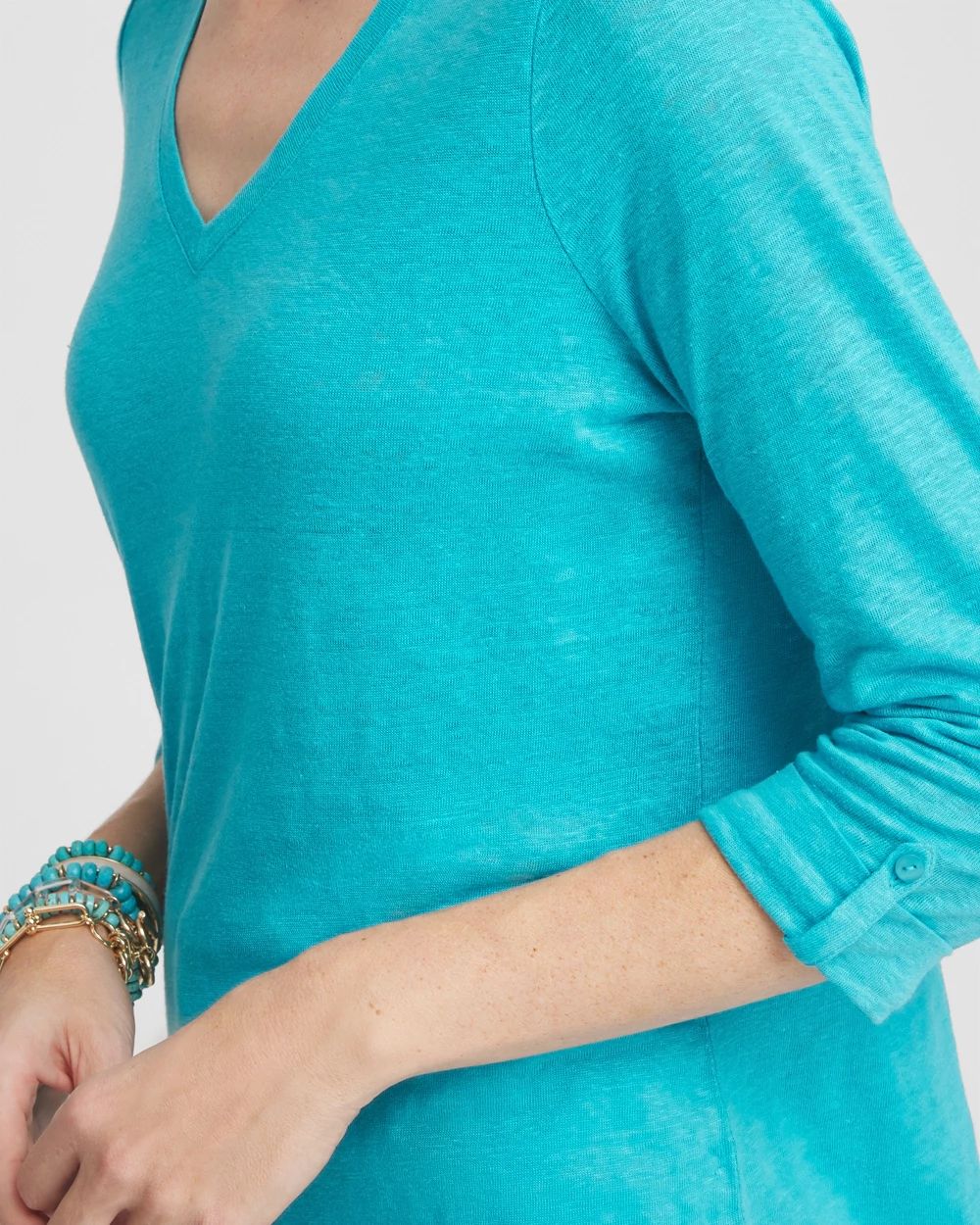 Linen 3/4 Sleeve Tee click to view larger image.