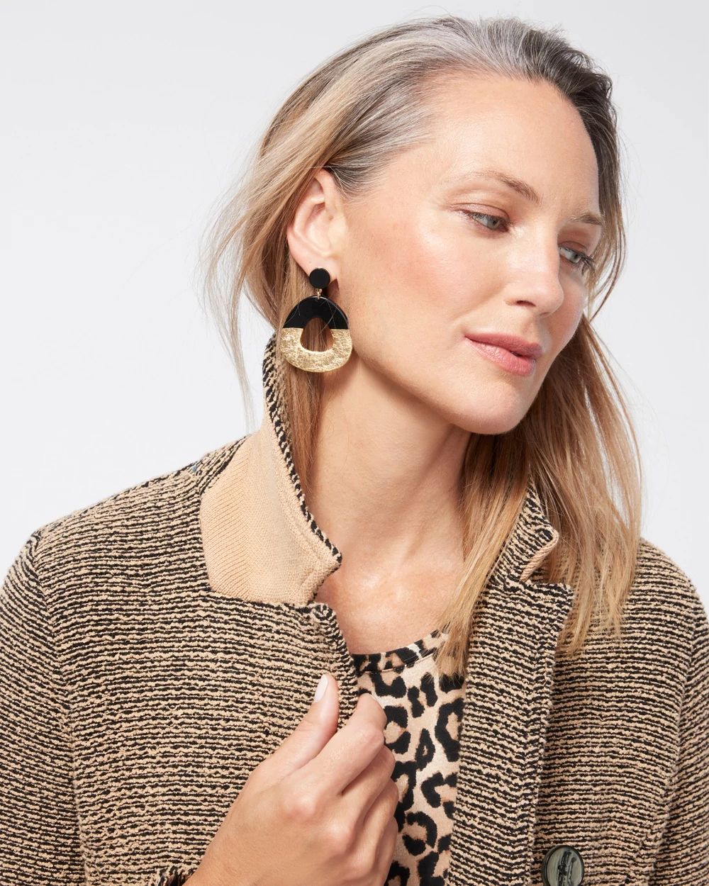 Black Foil Drop Earrings