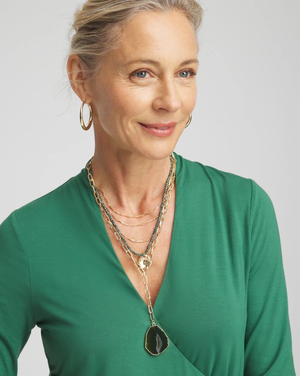 Green Stone Convertible Pendant