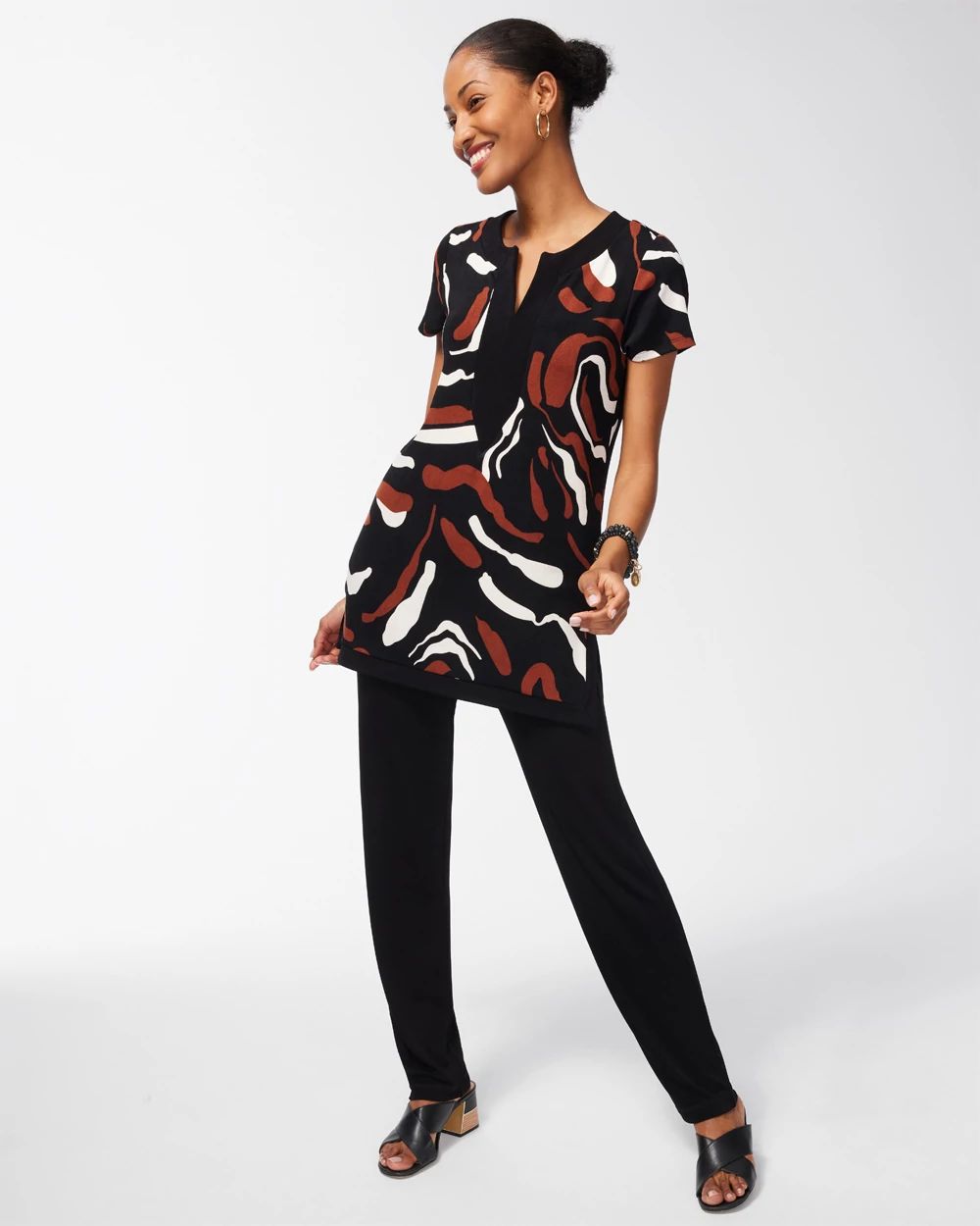 Travelers Abstract Print Tunic