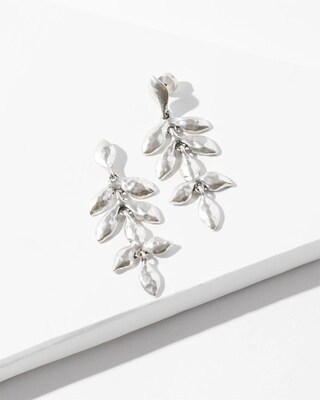 Silver Tone Leaf Earrings