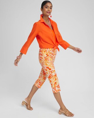 Brigitte Leaf Print Capris