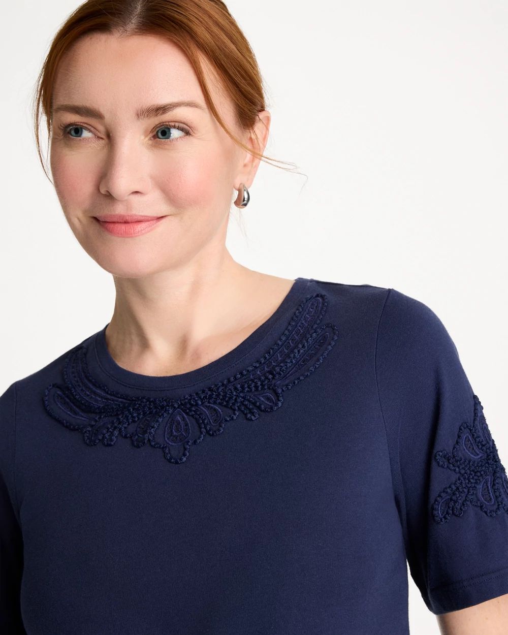 3D Cutwork Knit Tee click to view larger image.