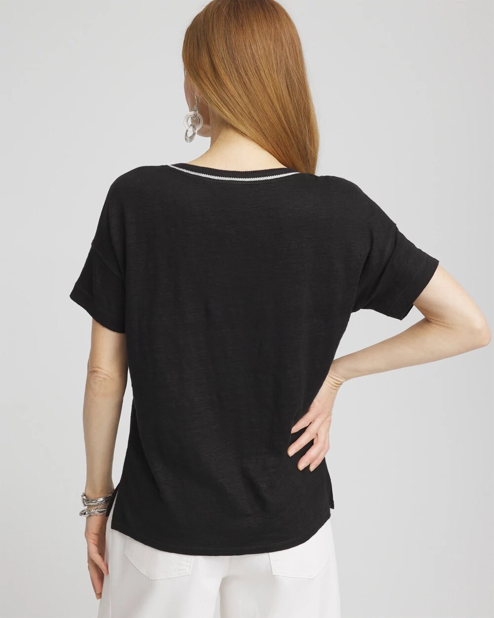 Sweater Trim Linen Tee