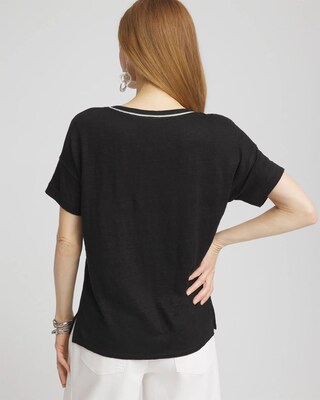 Sweater Trim Linen Tee click to view larger image.