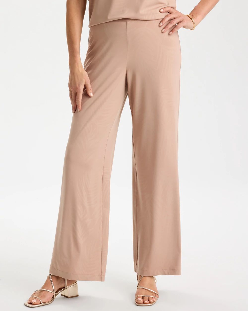 Petite Travelers™ Palm Embossed Knit Pants