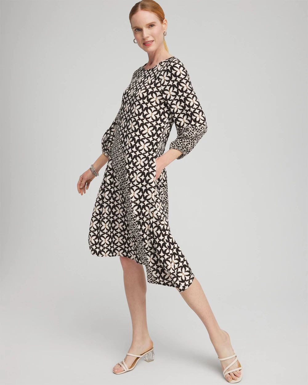 Twill Asymmetrical Midi Dress
