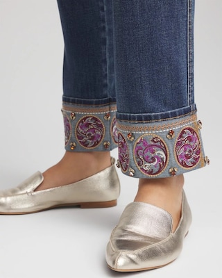 Embellished Pull-On Slim Ankle Jeggings click to view larger image.