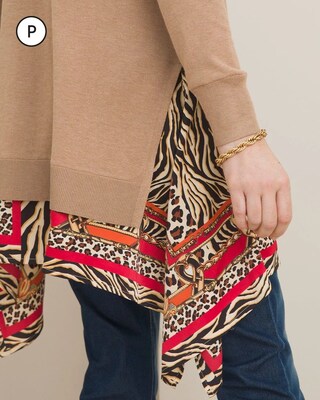 Petite Scarf Hem Cardigan
