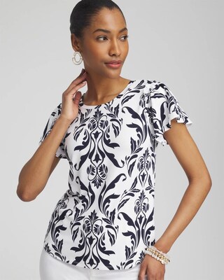 Swirl Ruffle Sleeve Tee