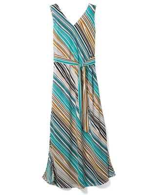 Sleeveless Stripe Midi Dress
