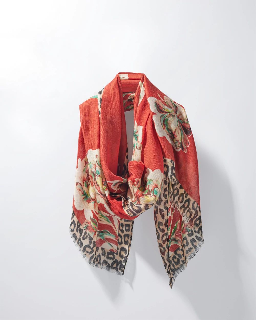 Floral Print Oblong Scarf