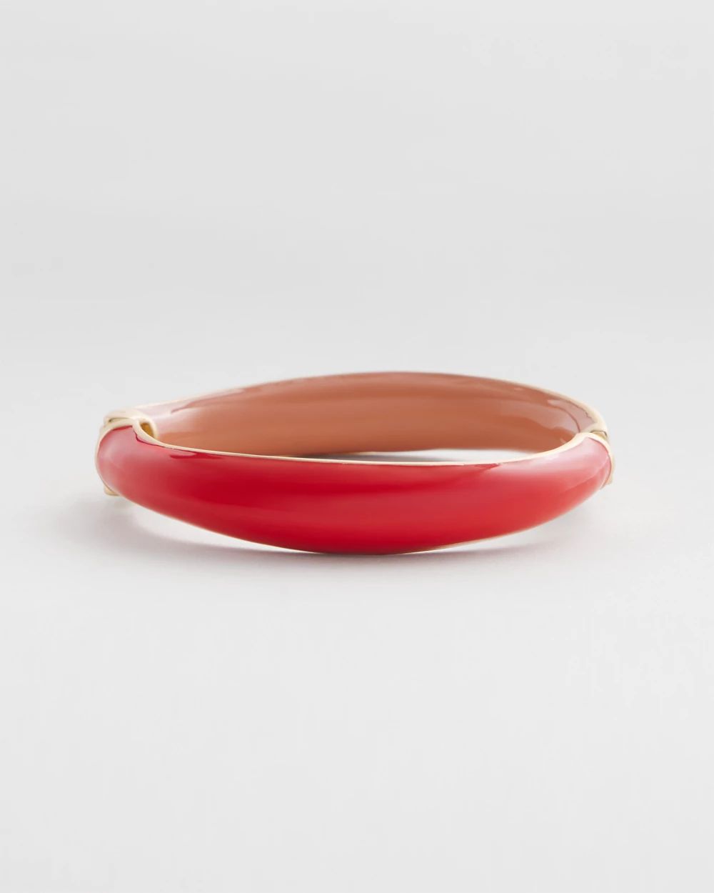 Coral Hinge Bangle Bracelet