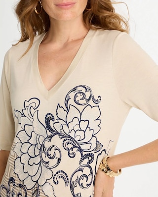 Knit Sequin Elbow Tee click to view larger image.