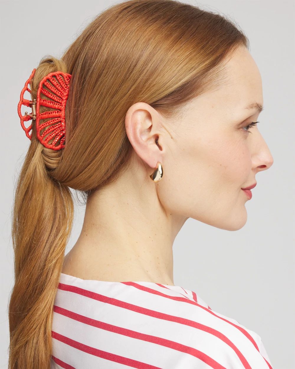 Red Raffia Hair Clip click to view larger image.