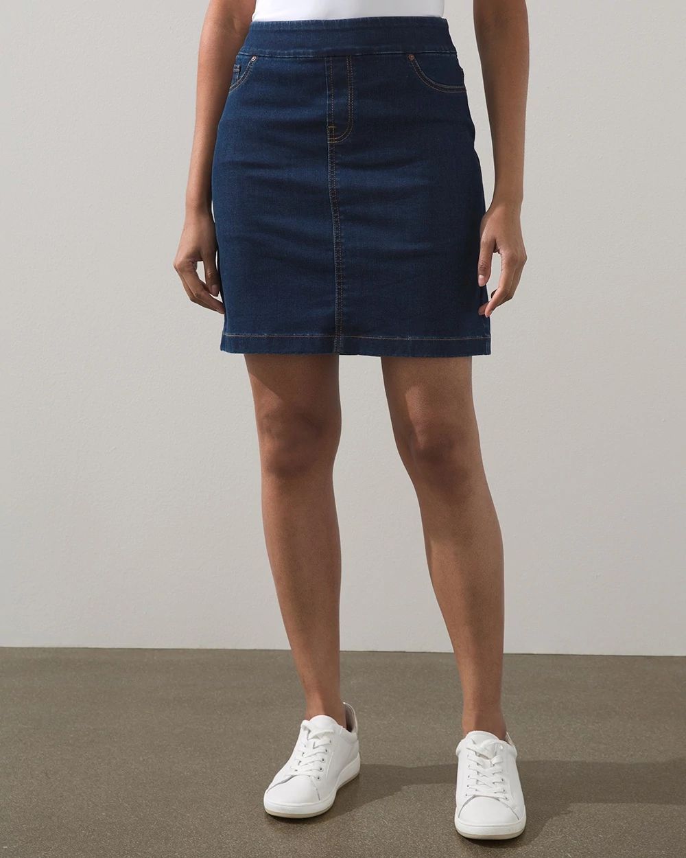 Pull-on Denim Skort