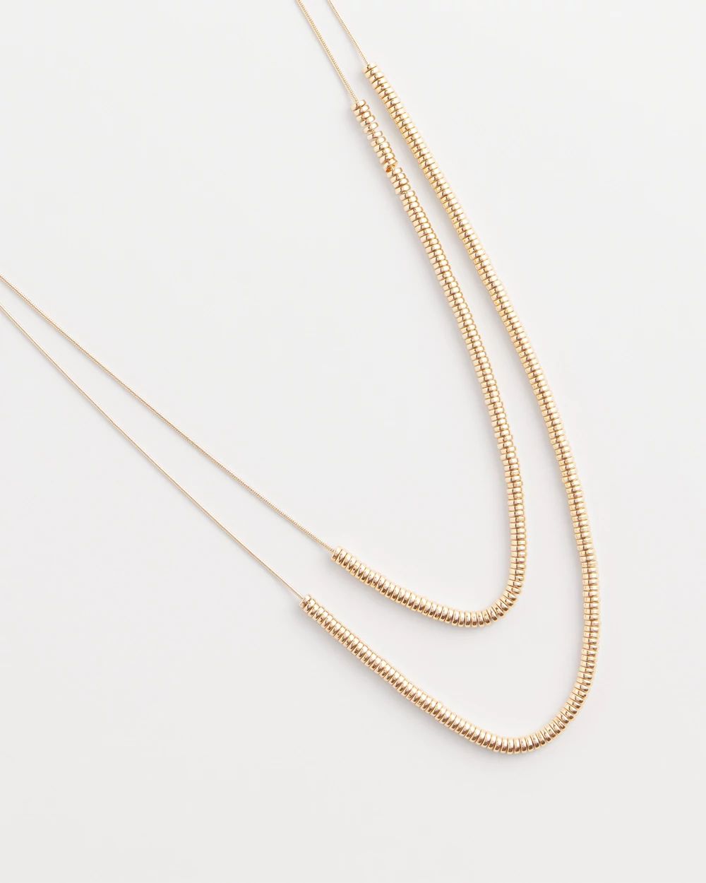 Double-Strand Gold Tone Disc Necklace