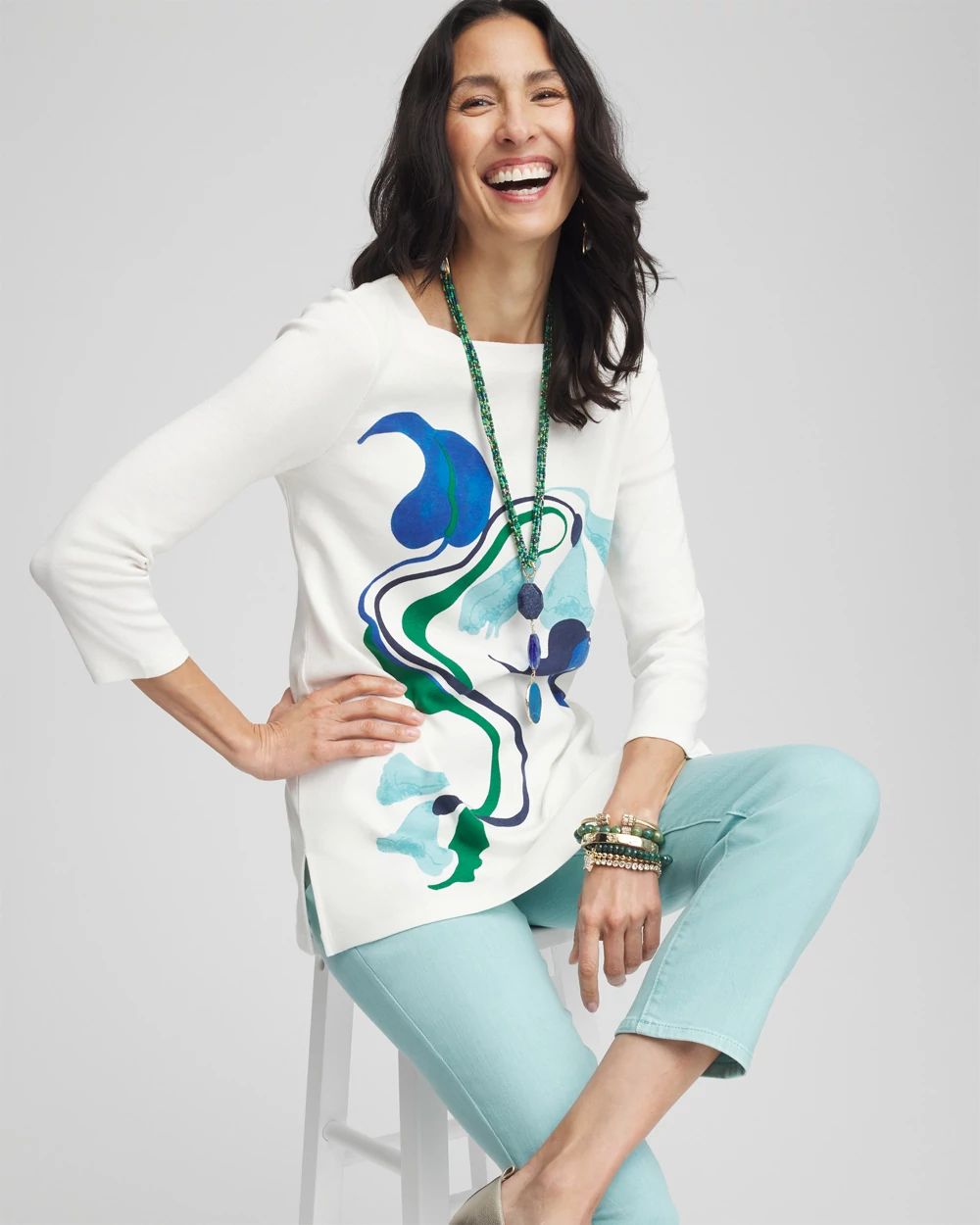 Pima Cotton Square-Neck Tunic