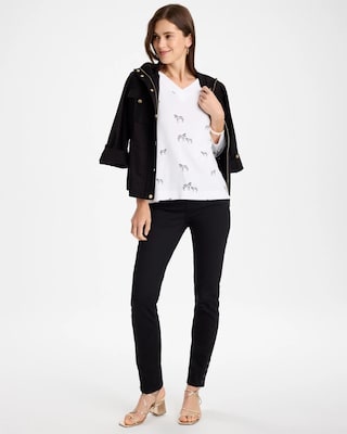 Zebra Print Pima 3/4 Sleeve Tee click to view larger image.