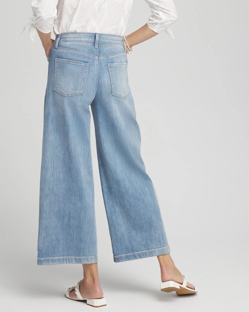High Rise Wide Leg Cropped Denim click to view larger image.