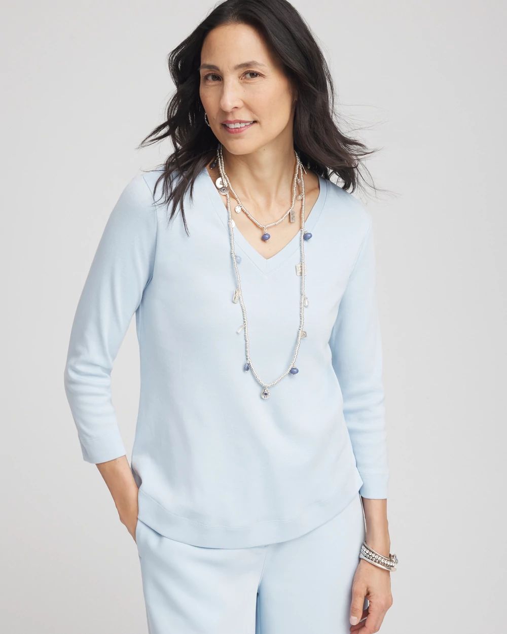 Everyday 3/4 Sleeve V-Neck Tee