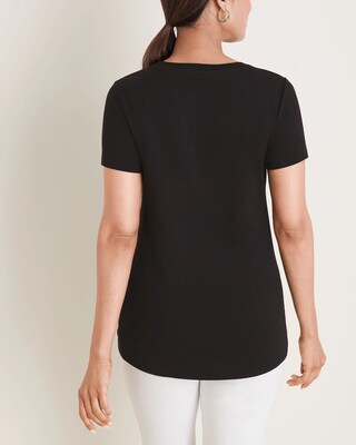 Knot-Detail Rib-Neck Tee