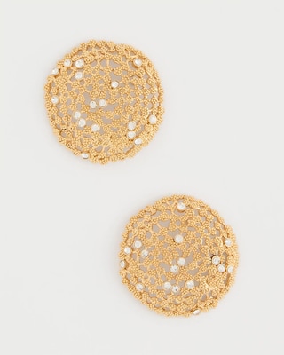Sea Foam Medallion Stud Earrings