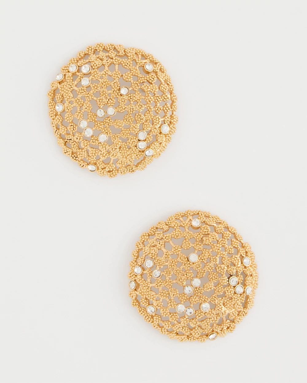 Sea Foam Medallion Stud Earrings