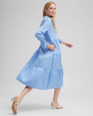 Poplin Tiered Shirt Dress