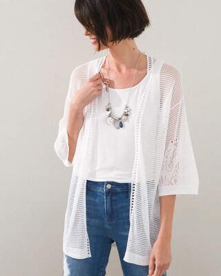 3/4 Sleeve Crochet Kimono