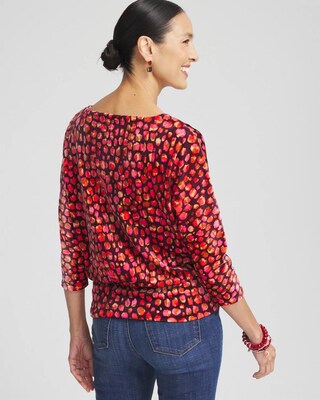 Velvet Banded Hem Print Top click to view larger image.