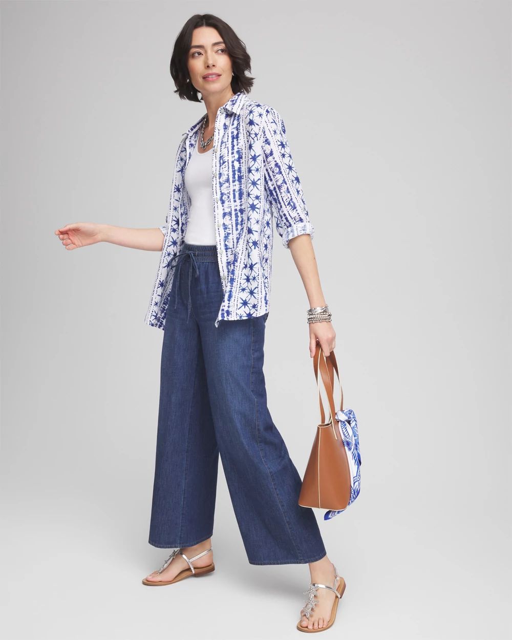 Lightweight Drawstring Ankle Jeans