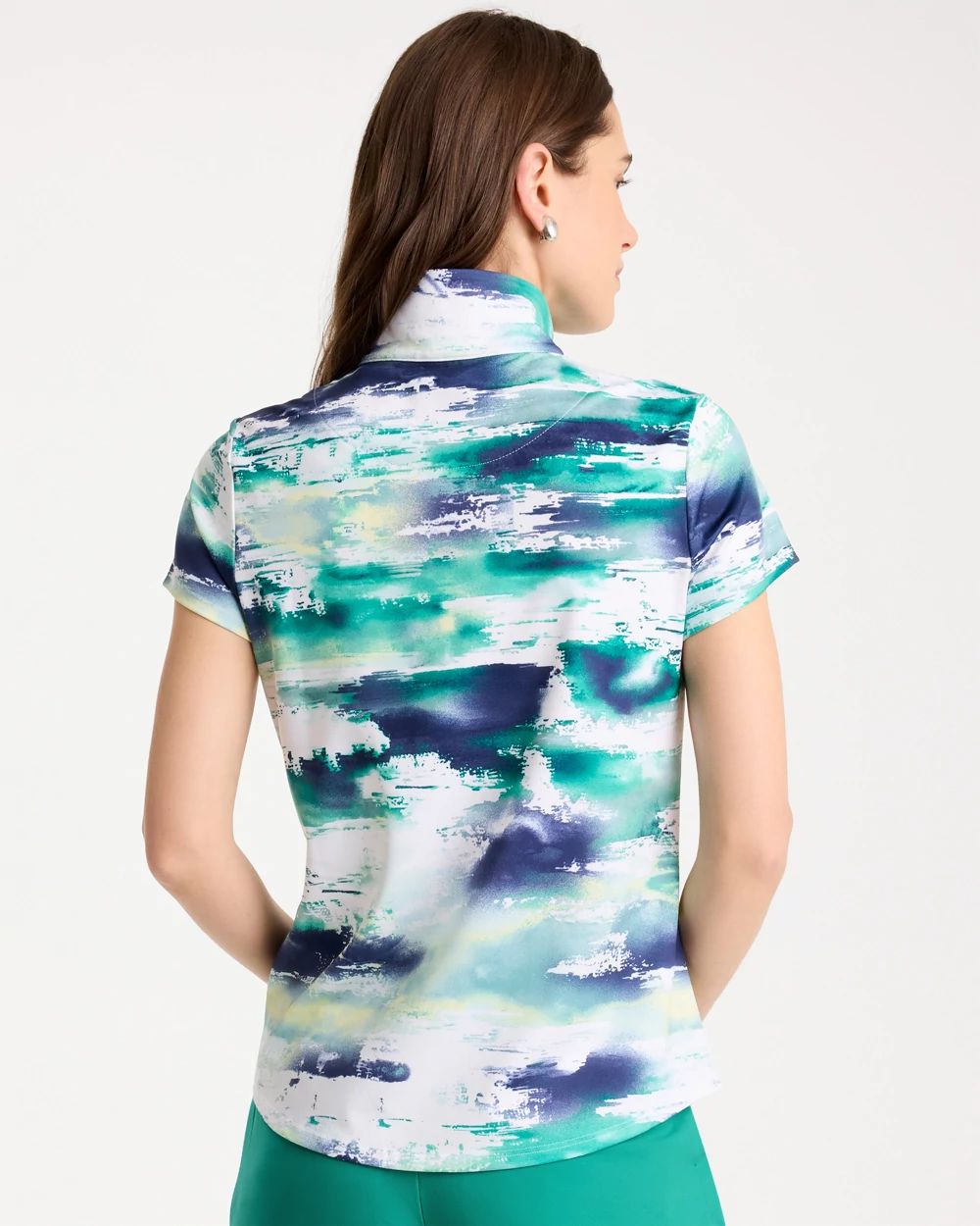 Zenergy® UPF Watercolor Half Zip Polo click to view larger image.