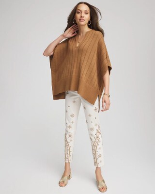 Open-Knit Splitneck Poncho click to view larger image.