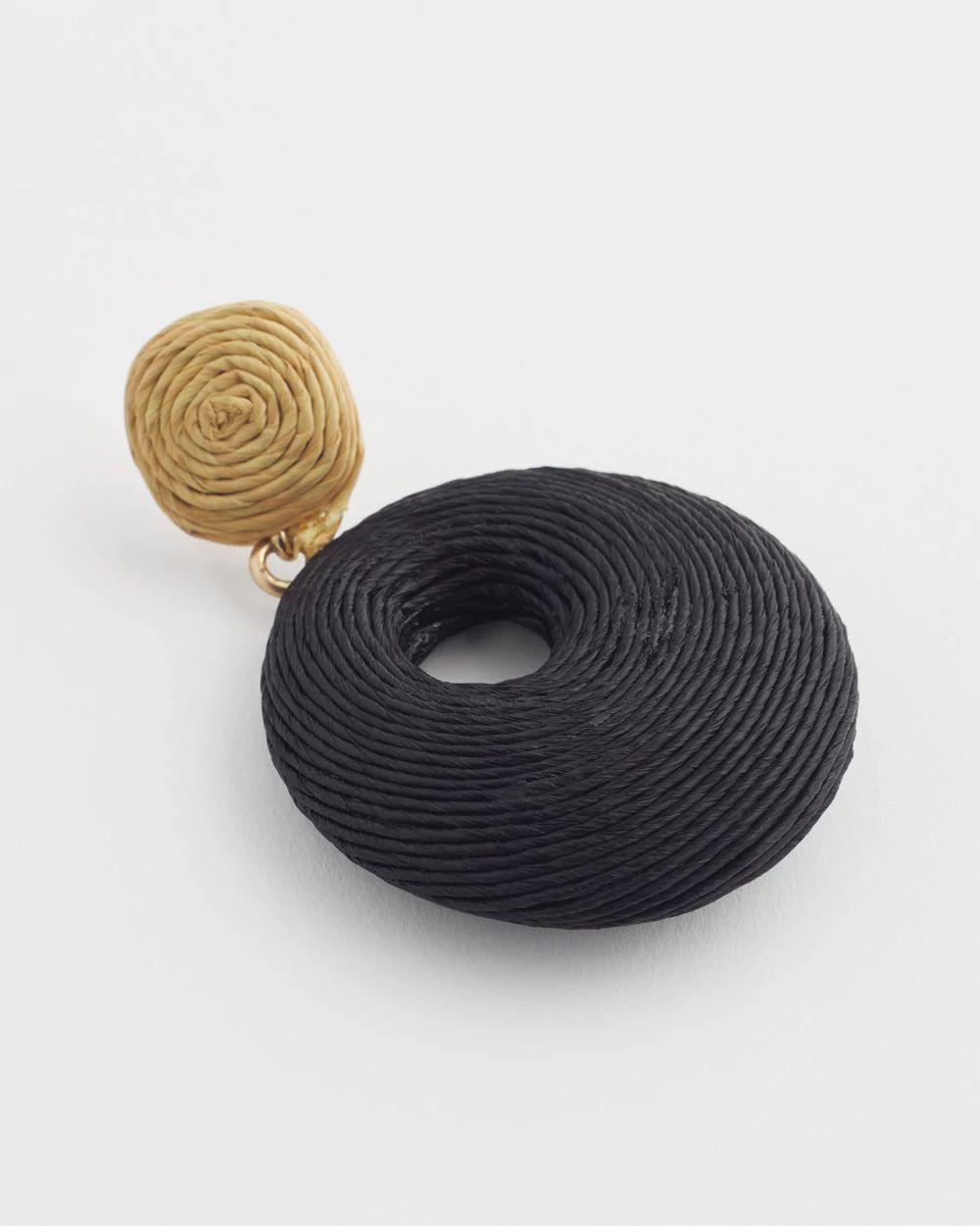 No Droop™ Black Raffia Drop Earrings