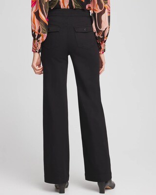 Pull-On Wide Leg Ankle Jeans click to view larger image.