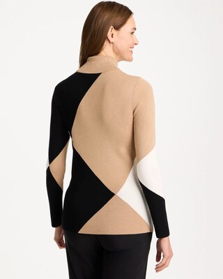 Intarsia Ella Colorblock Turtleneck Sweater click to view larger image.