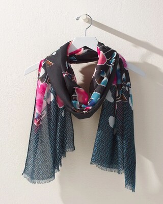 Floral Print Oblong Scarf