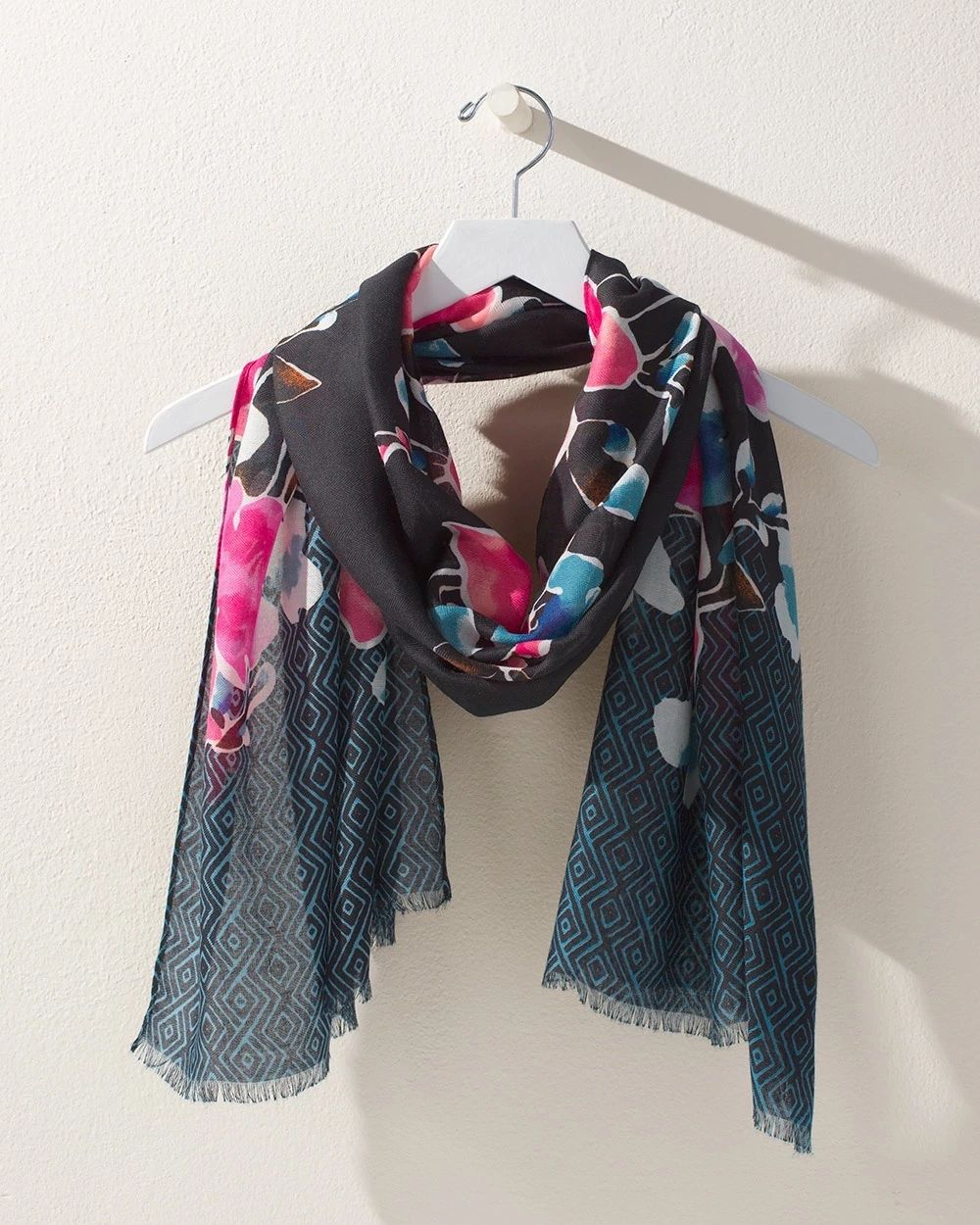 Floral Print Oblong Scarf