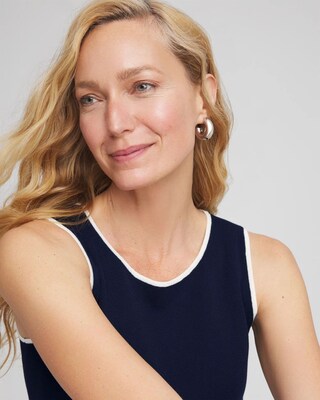 Travelers™ Tipped Sweater Shell Tank click to view larger image.