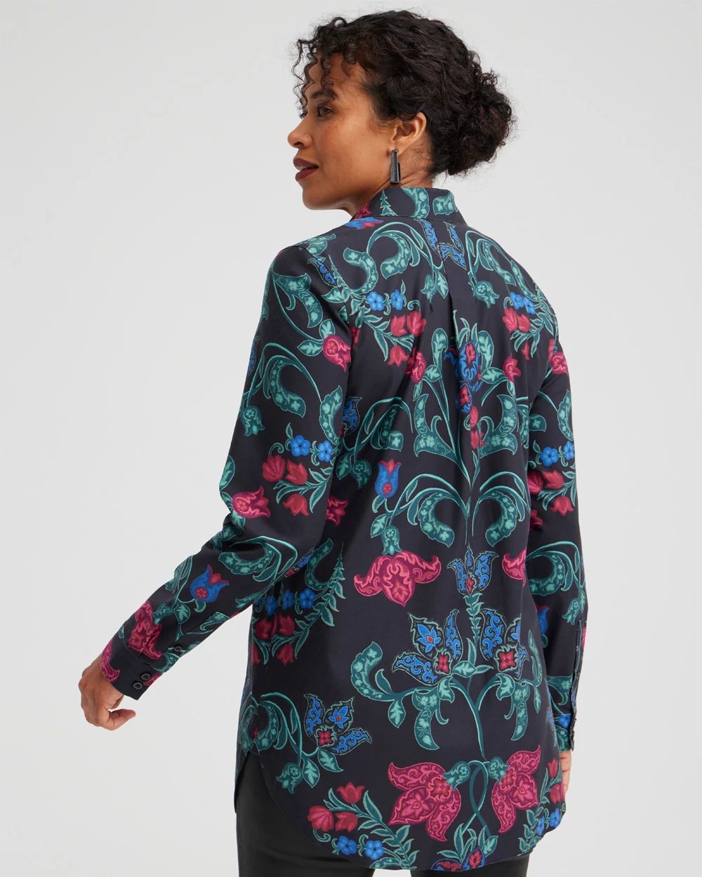 No Iron Stretch Scroll Print Tunic
