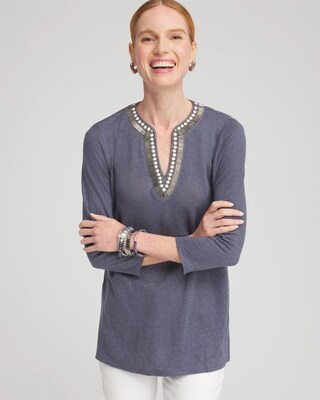 Linen Embellished Tunic
