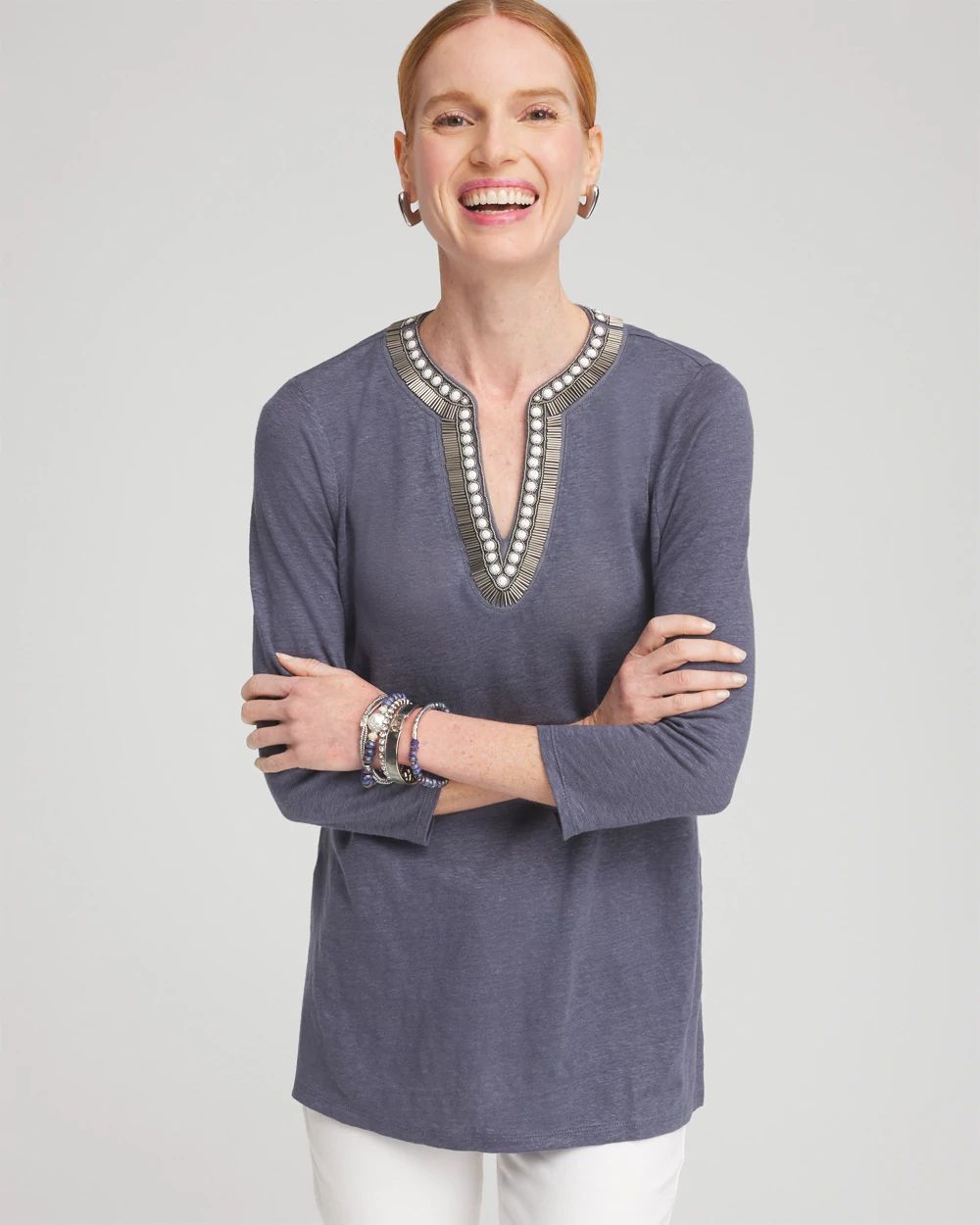 Linen Embellished Tunic