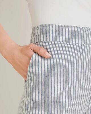 Railroad-Stripe Wide-Leg Pants